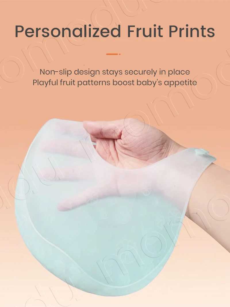 Burp Cloths Baby Silicone Bibs Bibs Babies Waterproof Bib Solid Color 5-speed Adjustment Sva Pocket Children's Burp Cloths Accessories NewbornW