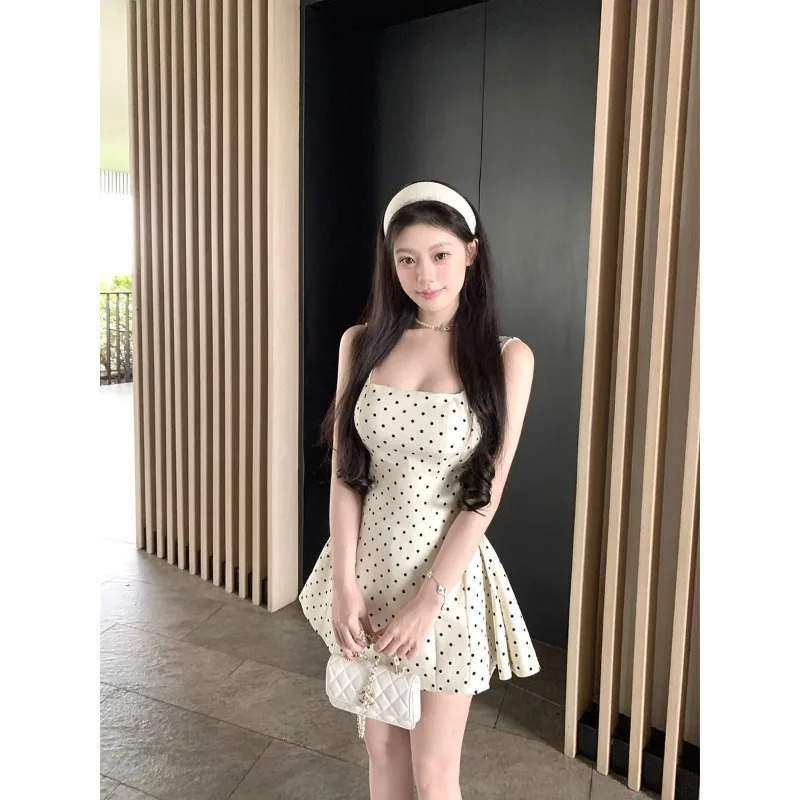 Polka Dot Strapless Dress Women's Summer 2026 Arrival Elegant and Stunning A-Line Puffy Short Skirt 260922