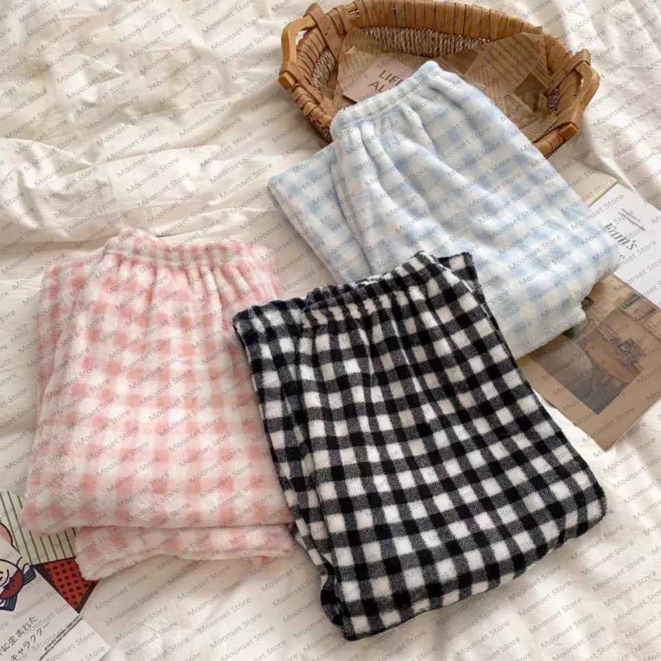 Women's Sleep Lounge Cartoon ins flannel pajama pants for autumn winter new warm casual outdoor long pants for home use Women's Classic ch