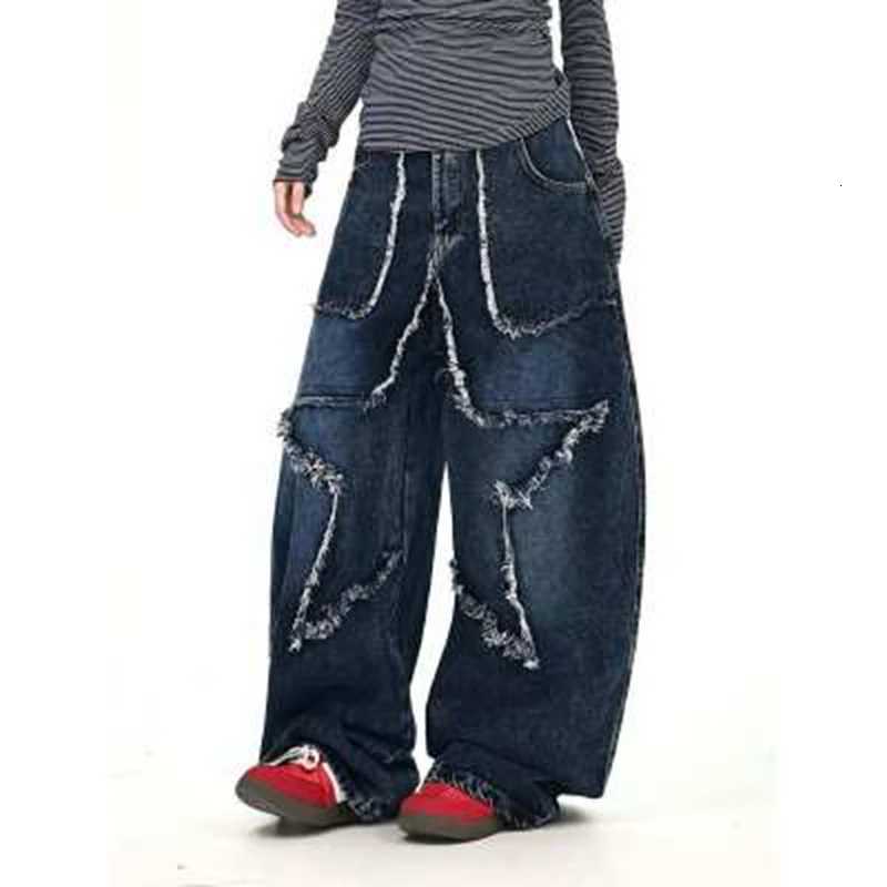 Men's Jeans Autumn Men Y2k Baggy Star Jeans Harajuku Vintage Denim Trousers Aesthetic 2000s Style Oversize Jeans Pants Couple Trousers H260924