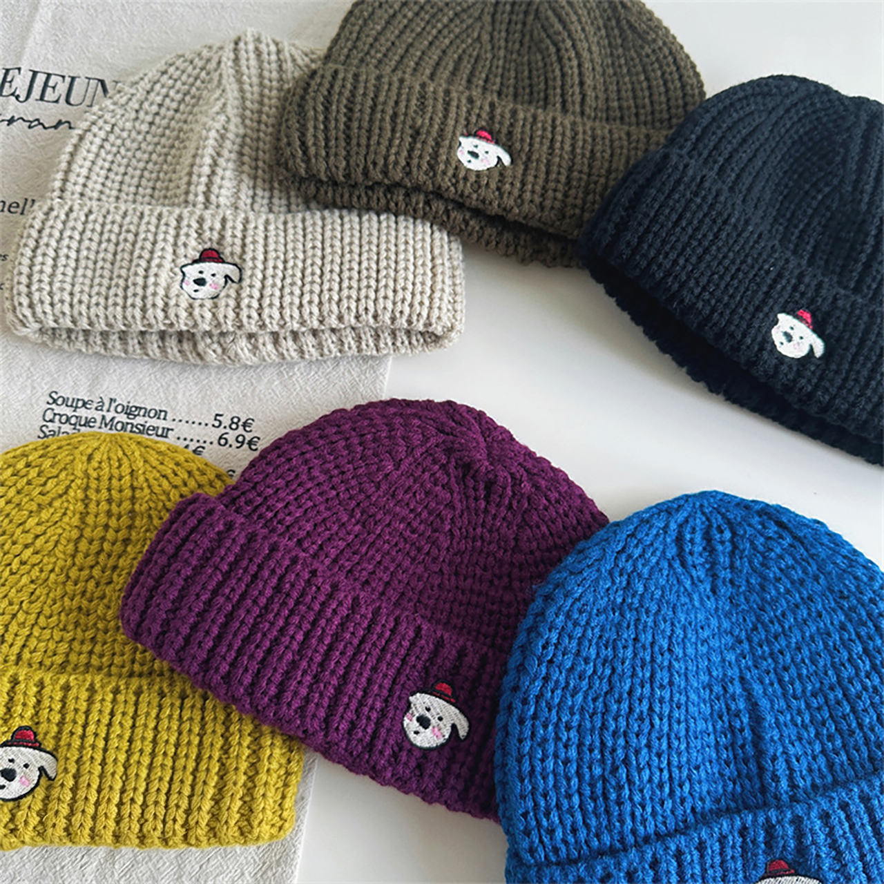 Cute Kids Beanies Winter Children Knitted Hat Solid Color Woolen Crochet Bonnet Anti-Cold Warm Baby Pullover Cap 1-4Year Toddler