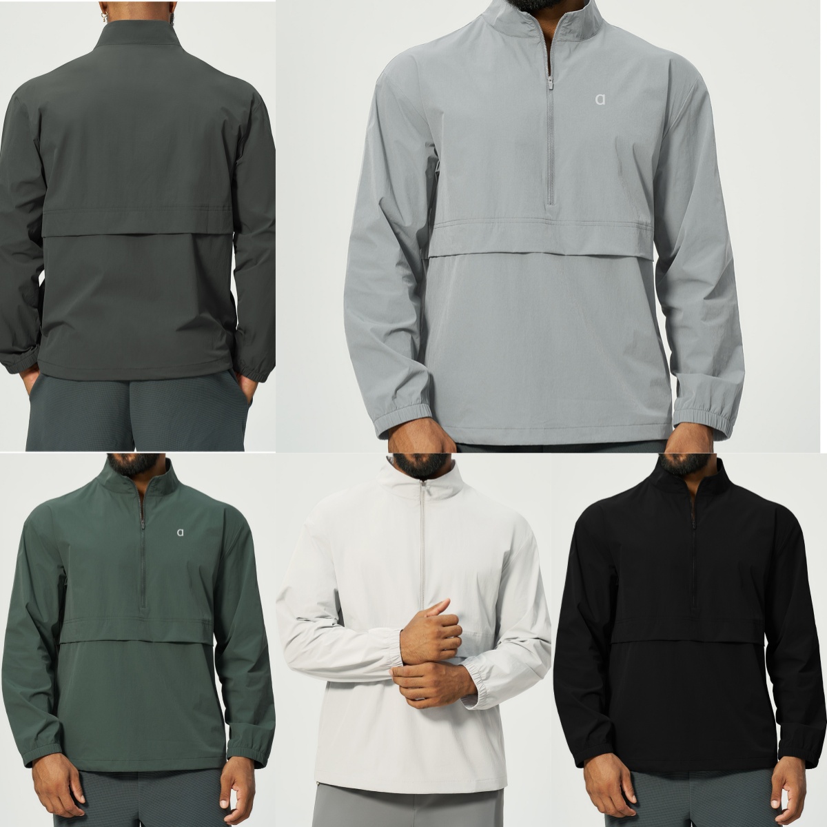 A3003 Stand-Up Collar Yoga Jacket Quick-Dry Breathable Male Sportswear for Jogging Training Sessions - Windproof Zip Up Jacket