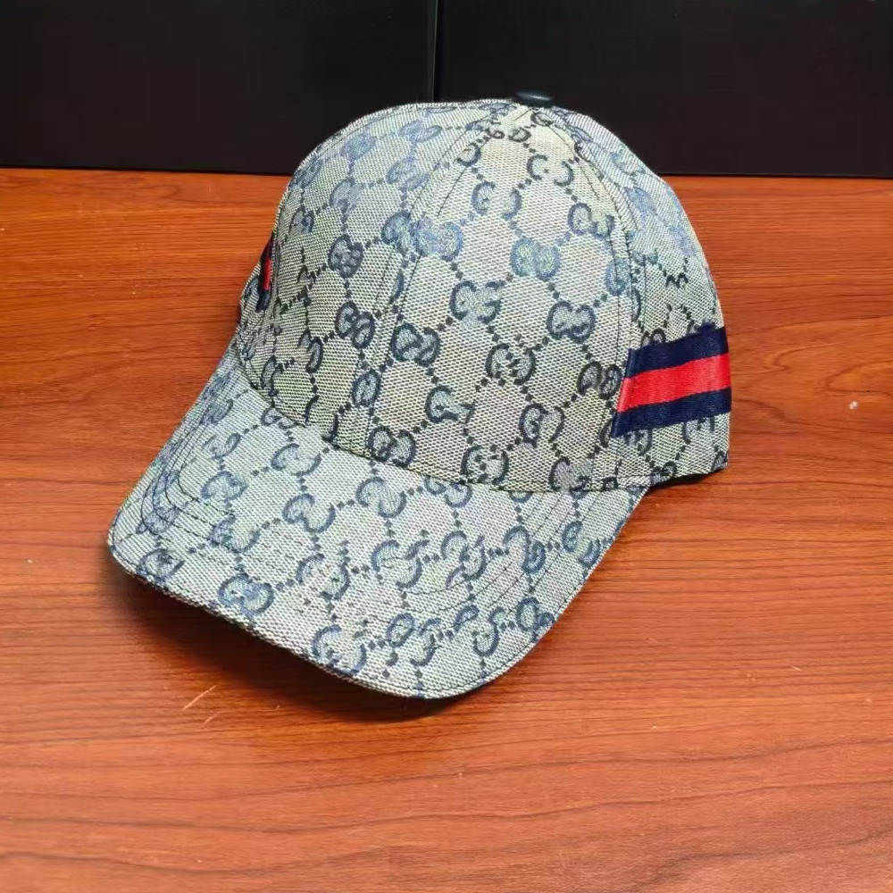 High-quality curved eave jacquard GG letter baseball cap with brim, high-end ready-to-wear version for both men and women, sun protection and shadin
