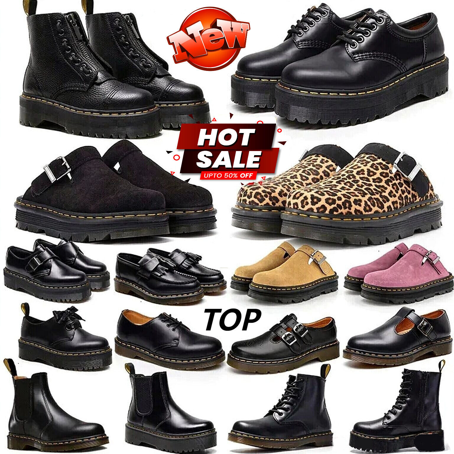 Designer Boots 1460 Men Women Boots Chunky Heel Ankle Sandals Martin Boots Mules Slides Nubuck Leather Anti Slip Sole Vintage Shoes 36 45