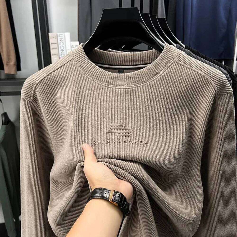 Luxury Brand Designer Clothes New Autumn Round Neck Casual Fashion Sweatshirt Men's Base Comfortable Top Heat Press Printed Letter Solid Color