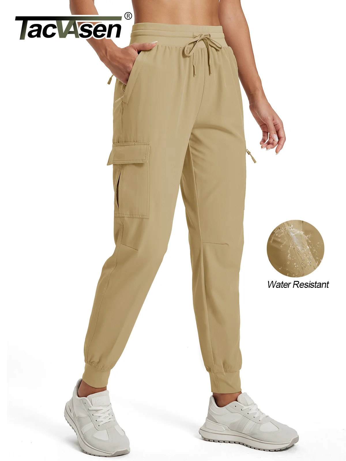 TACVASEN Women's Quick Dry Waterproof Cargo Pants Lightweight UPF 50 Athletic Jogger Pants Travel Hiking Pants Pockets 260921