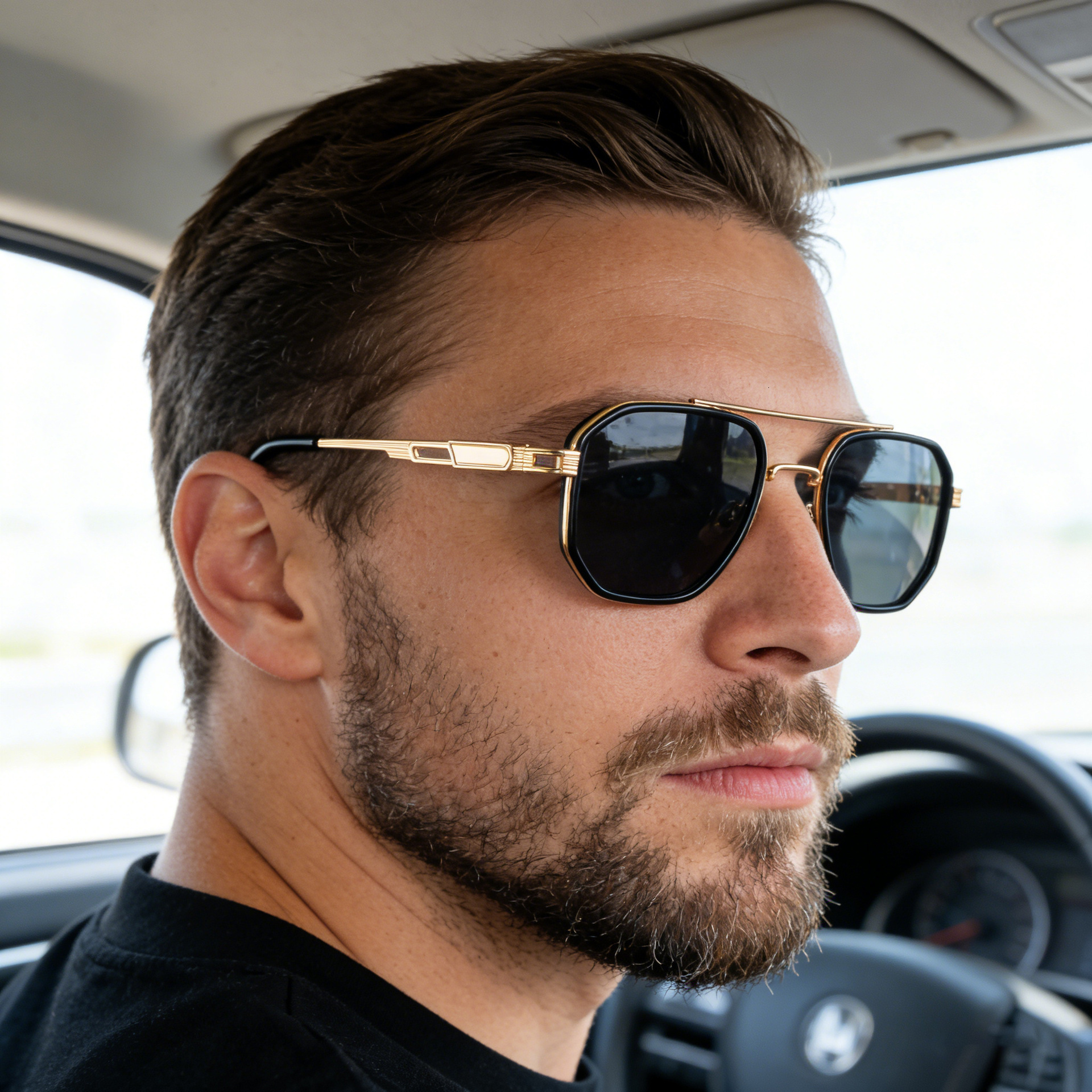 Luxury Brand Designer Sunglasses 2026 New European And American Fashion Square Large Frame Polarized Double Beam Outdoor Sun Protection Sunglasses F