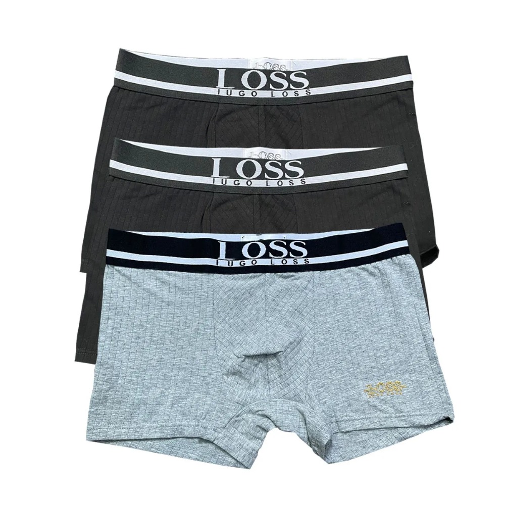 Breathable Cotton Men Boxer Briefs 3Pcs Letter Print Comfort Sexy Daily Underwear Shorts
