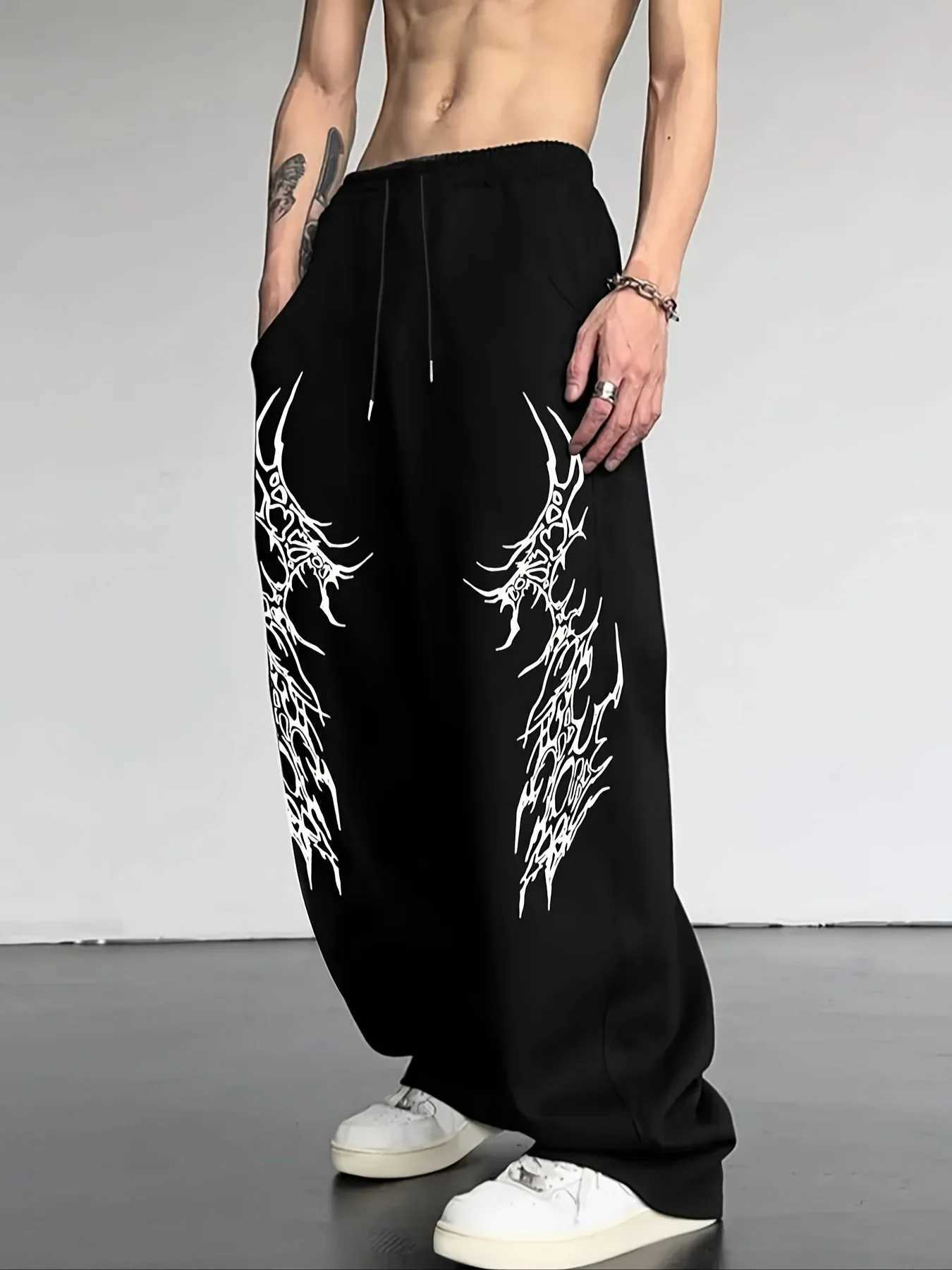 Men's Pants Gothic Punk Men's Loose 3D Pattern Printed Street Style Men's and Women's Same Quick Drying Sports Pants Casual Pant