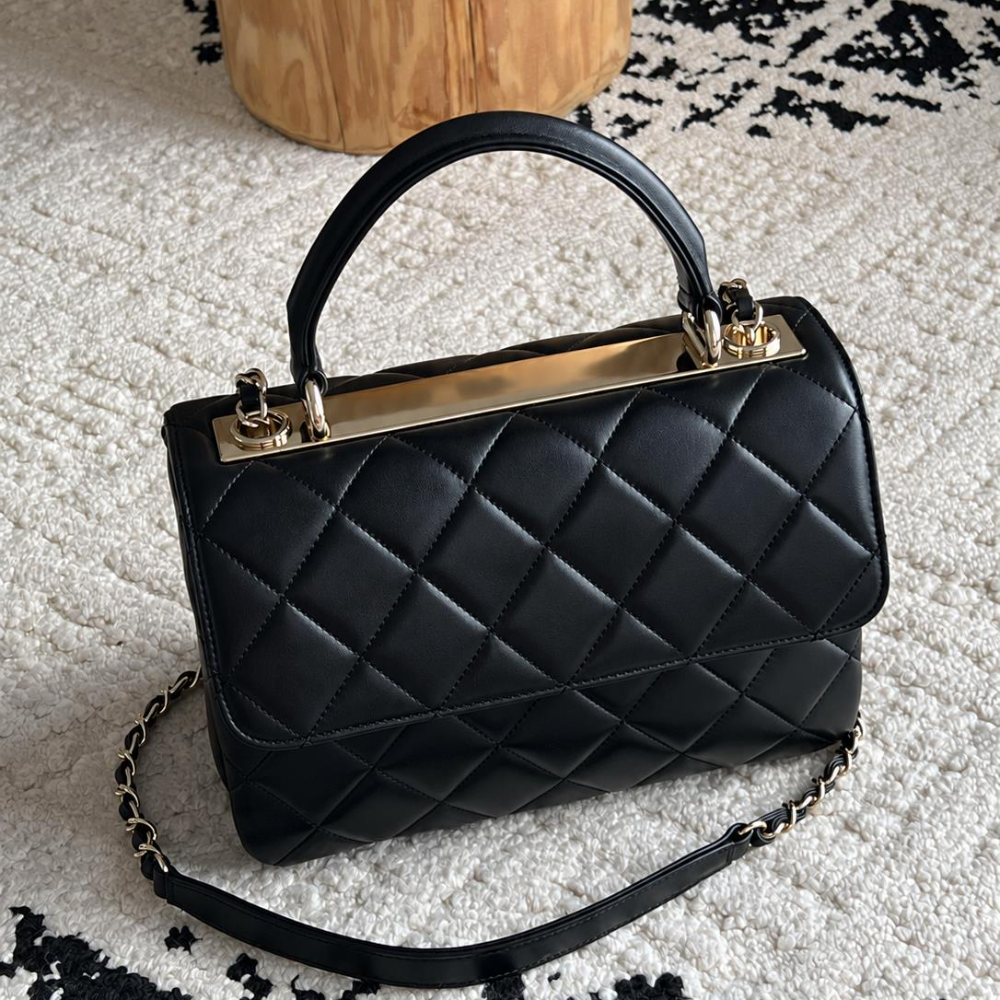 Quilted Lambskin Bag Structured Top Handle Flap Shoulder Crossbody Purse Refined Shopping Date Top-Tier Designer New Arrival