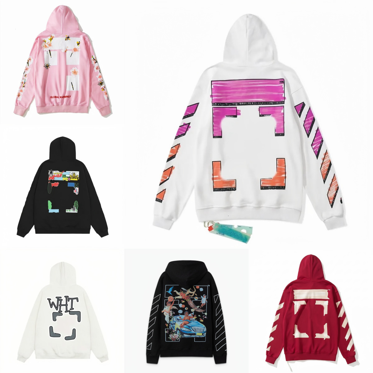 designer mens hoodie women design monet style Cotton sweater top graffiti pure cotton high street trendy brand autumn mens and womens size S-3XL
