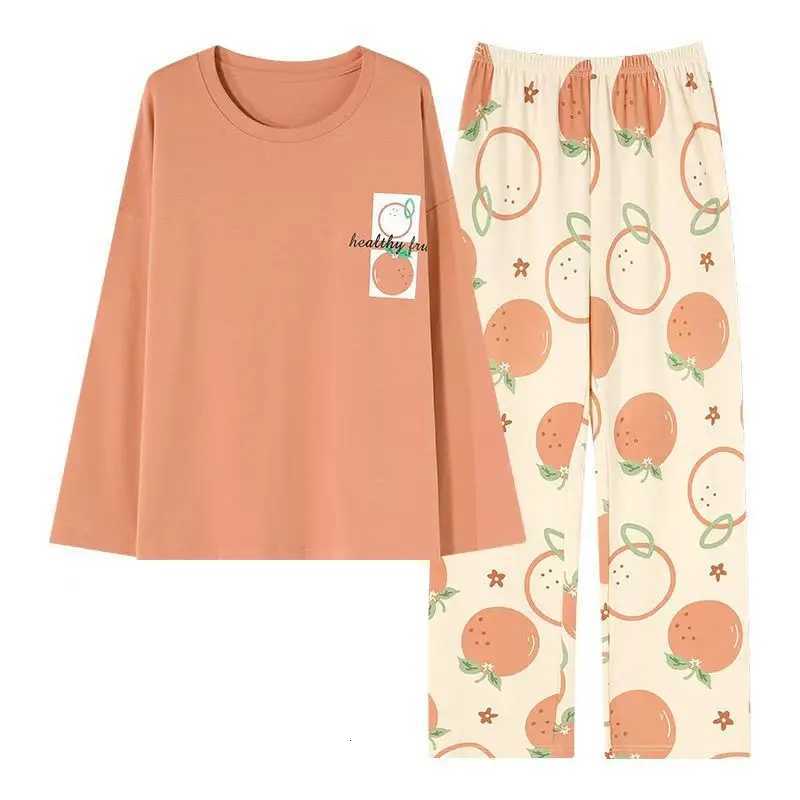Women's Sleep Lounge New Spring/Fall Women's Pajamas Long-Sleeve Plus-Size Lightweight Cute Cartoon-Printed Rustic-Style Loungewear Set fo