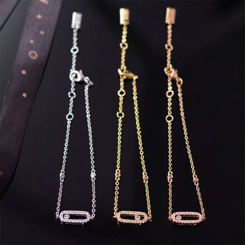 Fashion Brand Bracelet Full Of Crystal And Single Diamond High Quality Stainless Steel 18k Gold Designer Jewelry For Women Classic Charm Luxury