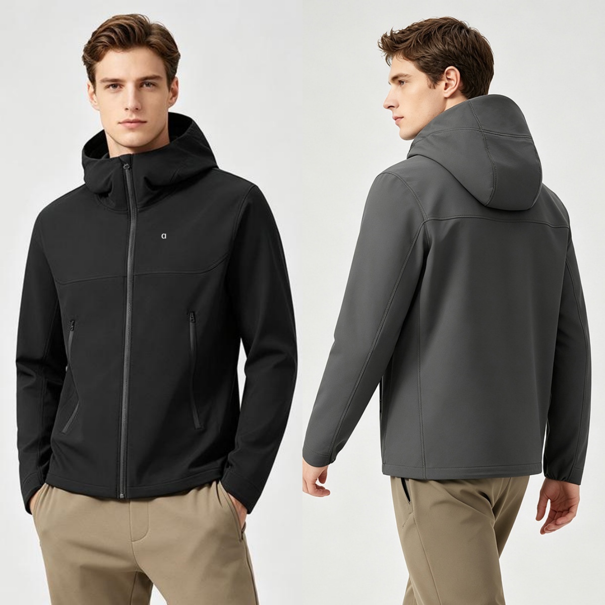 3024AO Veste à coque souple coupe-vent et résistante à l'eau pour l'escalade et la randonnée Haut de sport pour hommes pour la salle de sport et