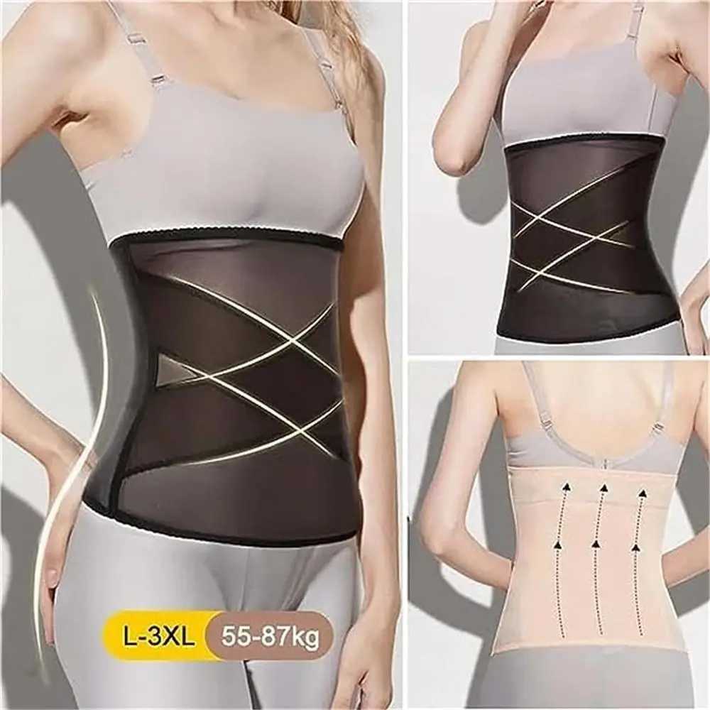 Waist Women's Shapers Invisible Shaping High Elastic Cross Mesh Girdle Breathable for Women Light Slow Pressure Strap Reductive Slimming Belt J