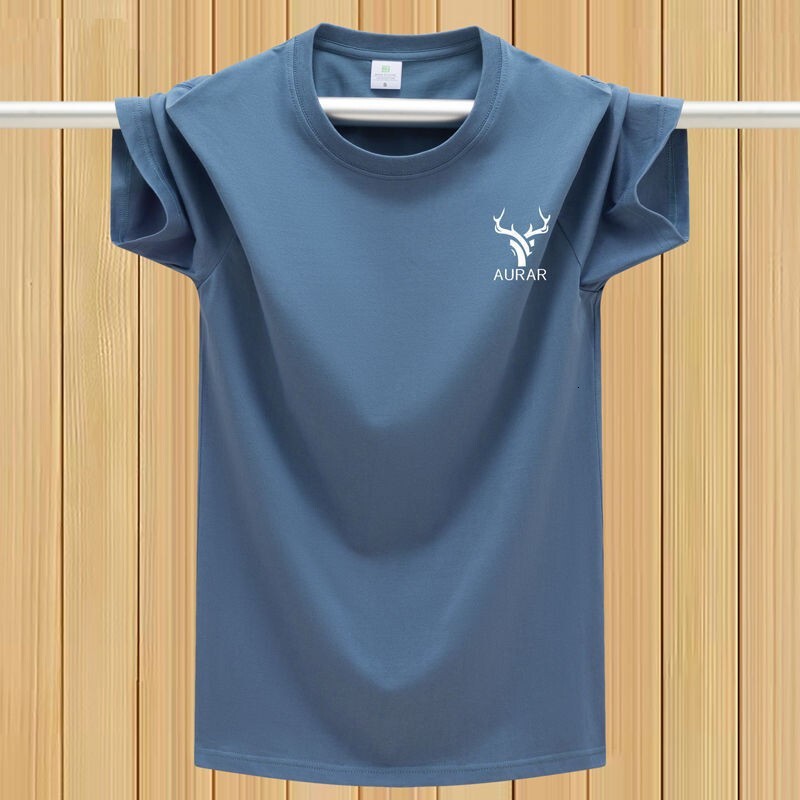 Summer men's T-shirt, short-sleeved, loose fit, plus size, oversized, sweat-wicking, trendy, sporty, summer clothing