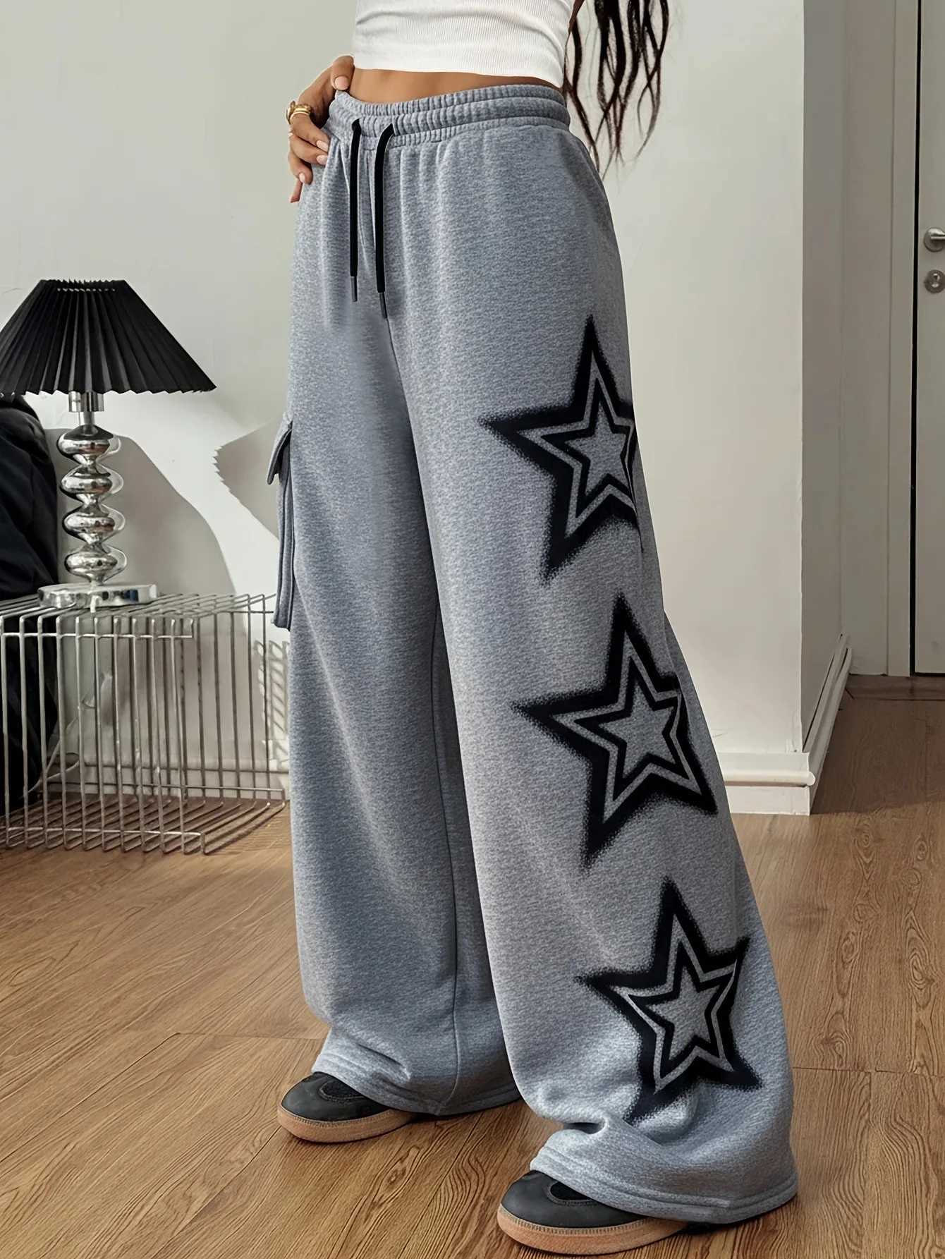 Men's Pants Y2K Streetwear Men Women Summer Quick Dry Long Trousers Gradient Star Pattern Elastic dr1 Wide Leg Cargo Casual Pants D260924