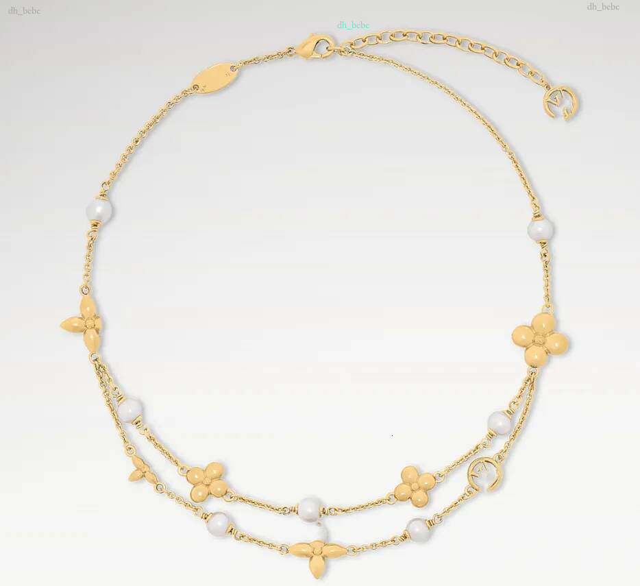 Avec BOX Designer Pendentif Élégant Marque Lettre Fleur Blanche Charm Collier 18K Plaqué Or Chaîne Ras Du Cou Pour Femme Parti Bijoux De Mode Cad