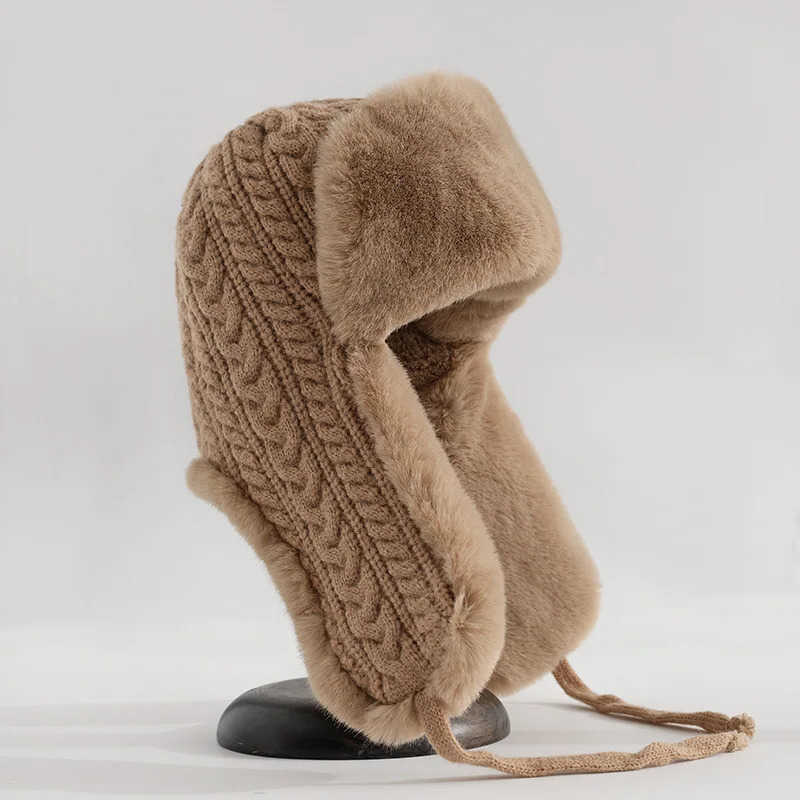 Ear Extended Protection Lei Feng Hat Womens Knitted Hat Winter Cycling Warm and Cold Proof Hat S2609248C5B
