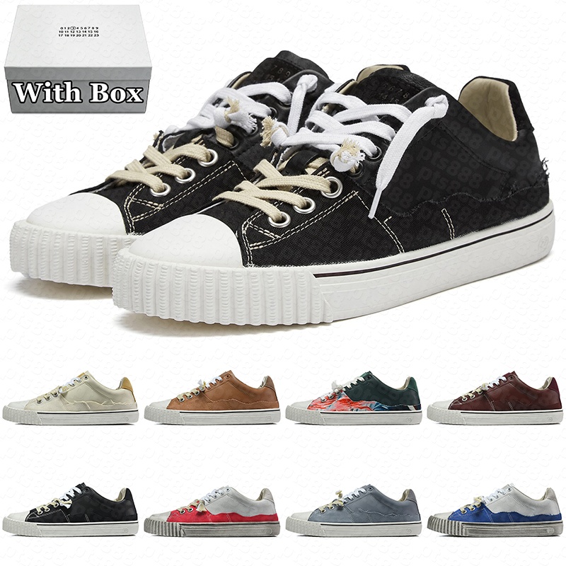 with box designer new evolution shoes men womens sneakers low distressed canvas Two-Tone Patchwork Dirty Wash Skate casual mens traienrs outdoor dai