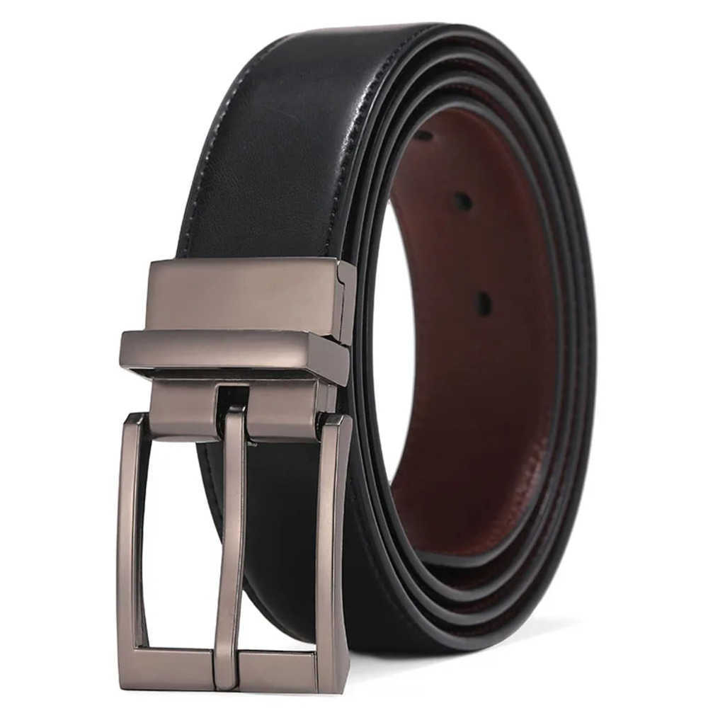 Belts Belts Business Dress for Men Genuine Leather Belt Reversible Buckle Brown and Black Belt HQ110 J260923