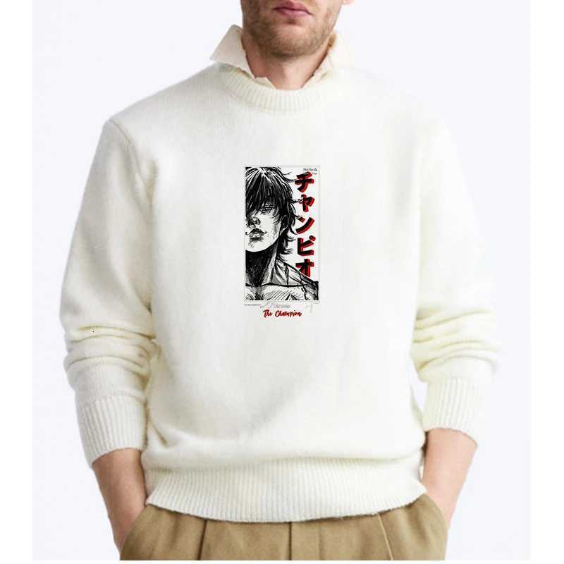 Sweaters Fashion Men's Men's American Retro Pattern Printing Sweater Pullover For Men Y2k Pulloves Autumn Winter Sweater Loose Top Clothes