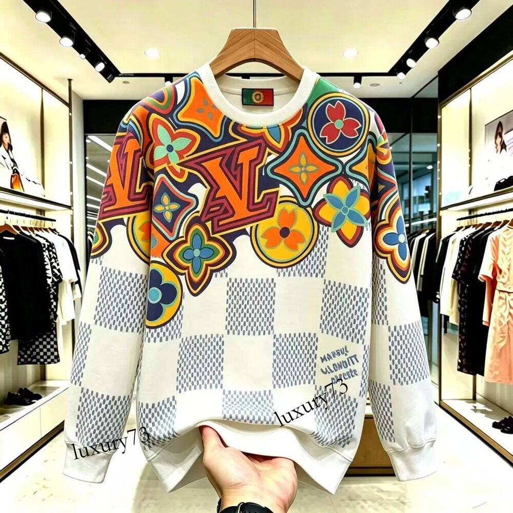 Autumn/Winter Men's European 26 New Light Luxury Fashionable Couple Round Neck Long Sleeve Printed Casual Trendy Hoodie A+