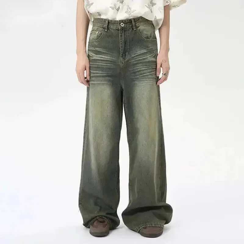 Fashion Loose Men's Straight Denim Pants American Style Casual Worn-out Design Wide Leg Jeans Summer New Trend 9CHTRH S2609244EM4