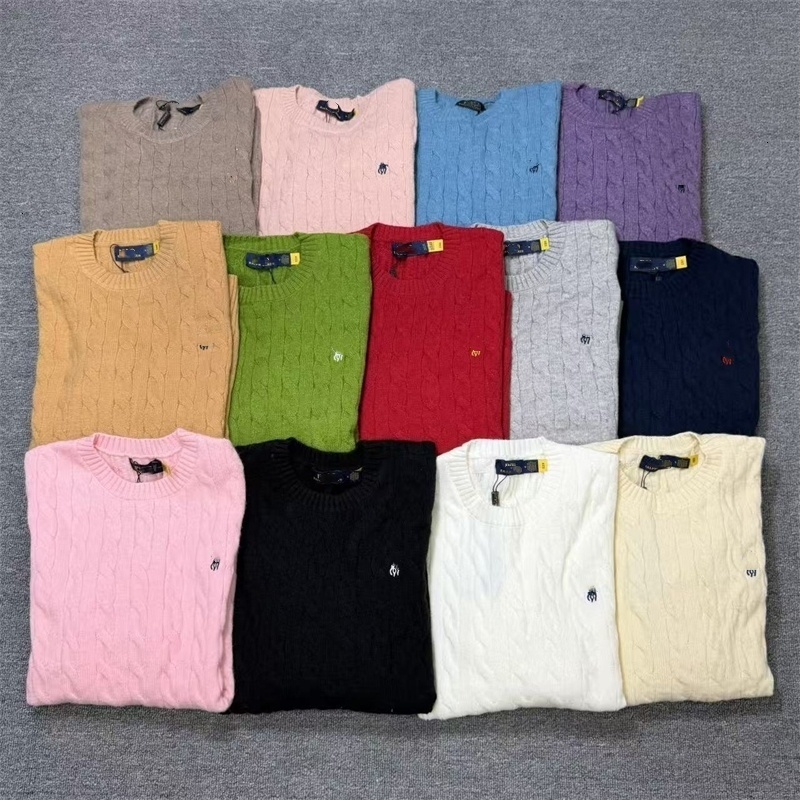 Luxury Designer Womens Knitted Sweaters Spring Autumn Cotton Pullover Jumpers High Quality Casual Polo Embroidered Crew Neck Long Sleeve Wool Sweate