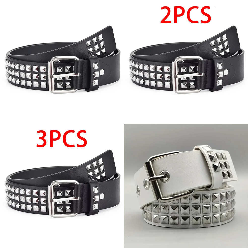 Square New Belts Fashion Bead Rivet Belt Metal Pyramid Belt Men and Women Punk Hardware Jeans Belt Y2K Designer Belt Women's Belt J260923