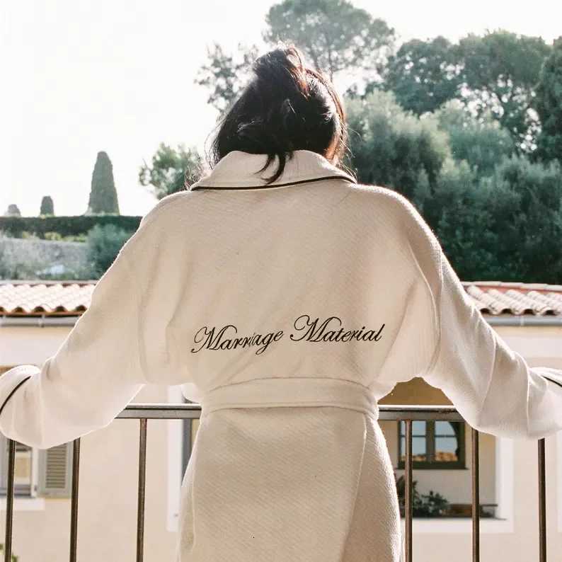 Sleep Lounge Women's Luxury Personalized Embroidered Robe Custom Name Bridal Bathrobe Old Money Style Bride Bridesmaid Gift Wedding Morning Rob