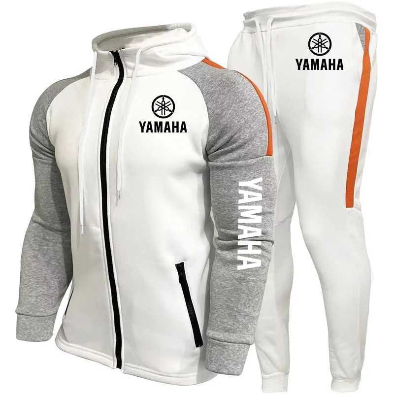 yamaha The 2026 new men's best-selling color-blocked printed sportswear a high-quality hoodie and long pants set with fleece wa T260924