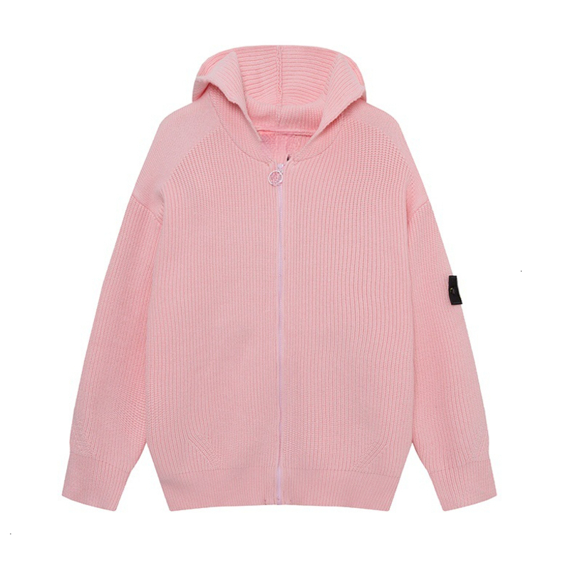 Topstoney Designer Clothes Women Stones Islenda Long Sleeve Knit Zip Up Hooded Cardigan Unisex Waffle Knit Hood Sweater Zipper Kids Puffer Jacket Si