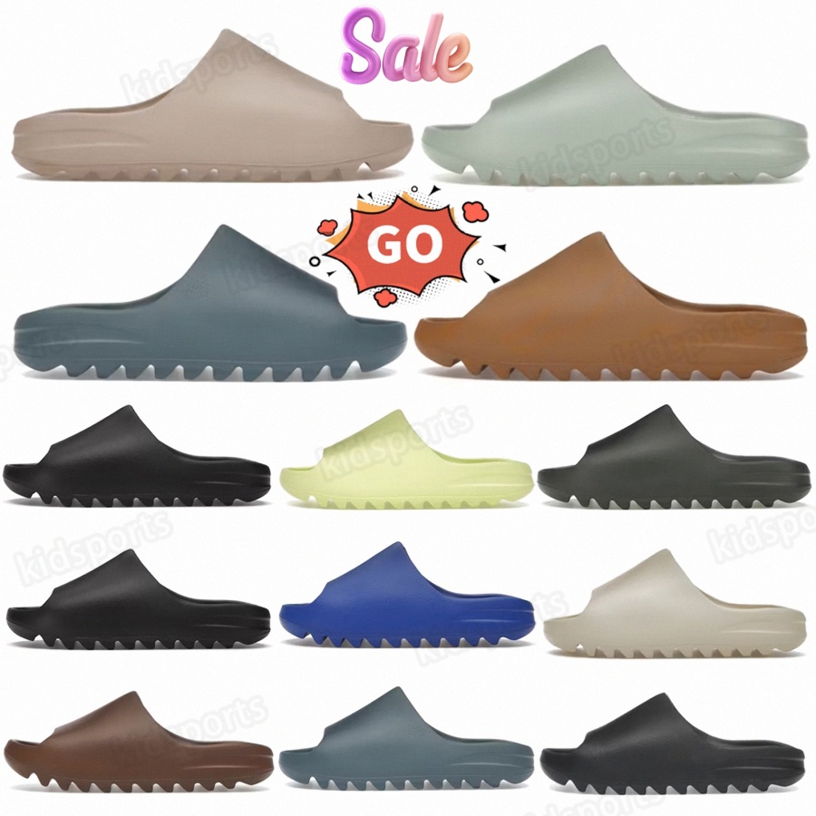 With Box Designer Slide Slippers Marine Dark Onyx Slate Grey Salt Azure Flax Bone Restock Resin Glow Brown Pure Soot Orange Mens Womens Size 36-45 V