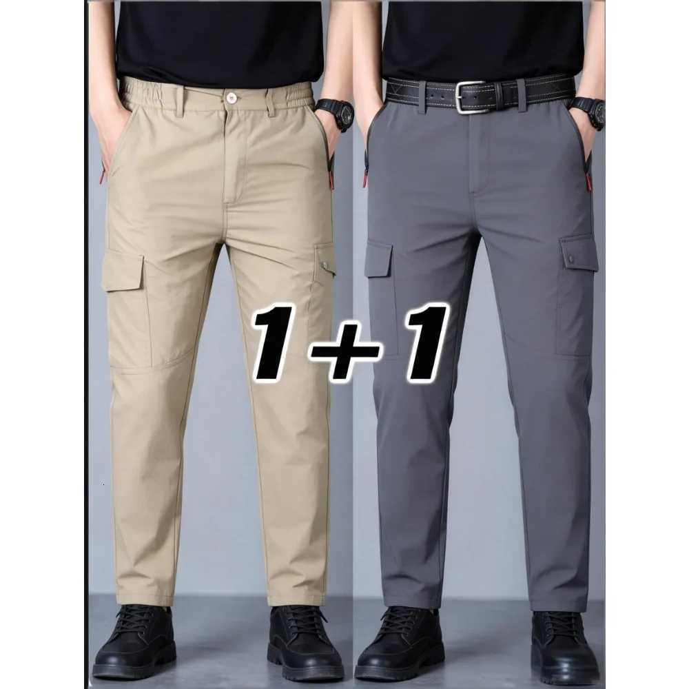 Men's Pants Military Tactical Pants Cargo Men Waterproof 2pieces Casual Pants Wear-resistant Multi-pocket Outdoor Hiking Work Trousers Male H26