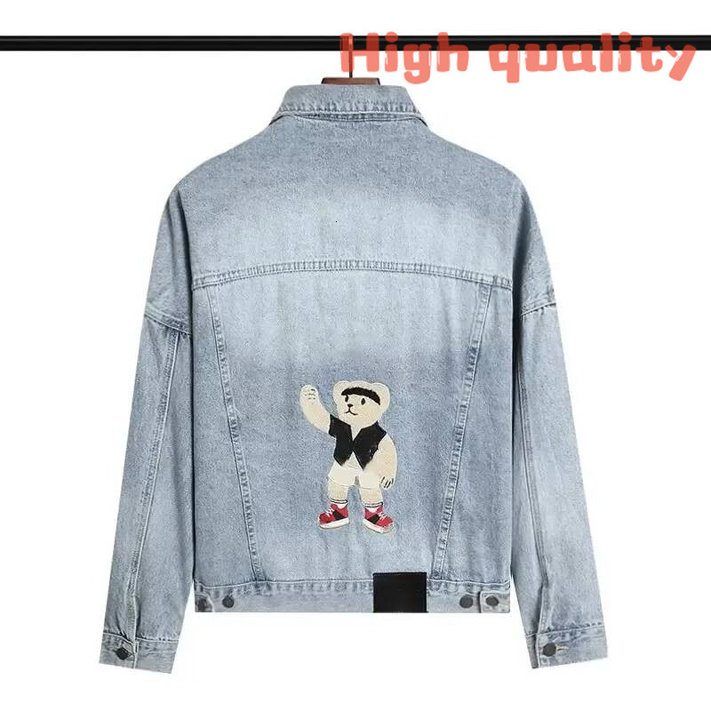 Palms Denim Jacket Mens Designer Palm Jacket Bomber Varsity Outwears Hip Hop Jeans Streetwear Baseball Gothic Cropped Lapel Distress Cowboy Button U