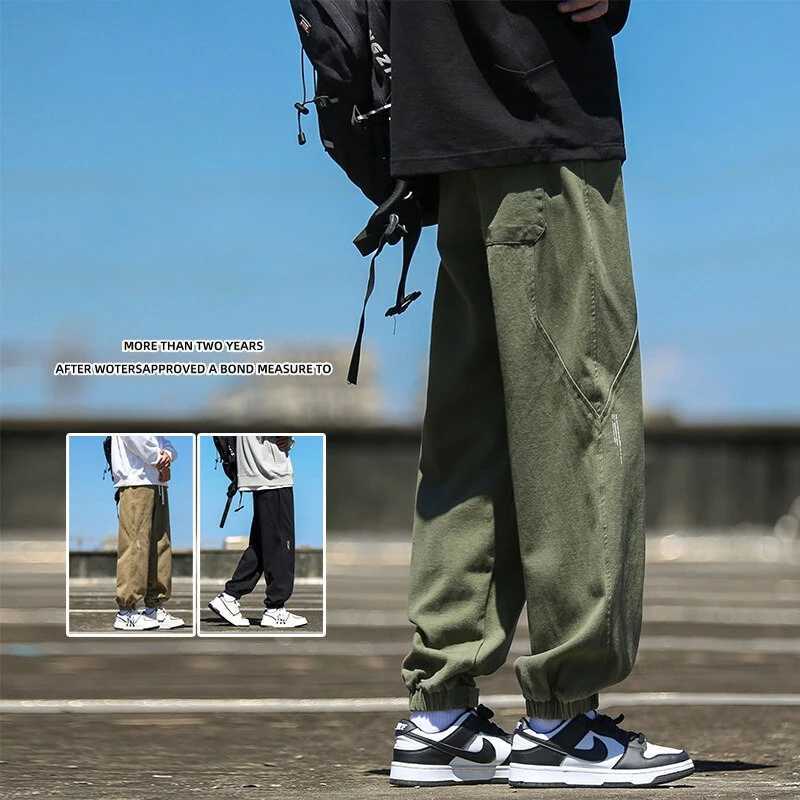 Men's Jeans Spring Men's Japanese-style Cargo Joggers Pants Casual Drawstring Streetwear Trousers 2025 New Y2K Vintage Baggy Sweatpants H2