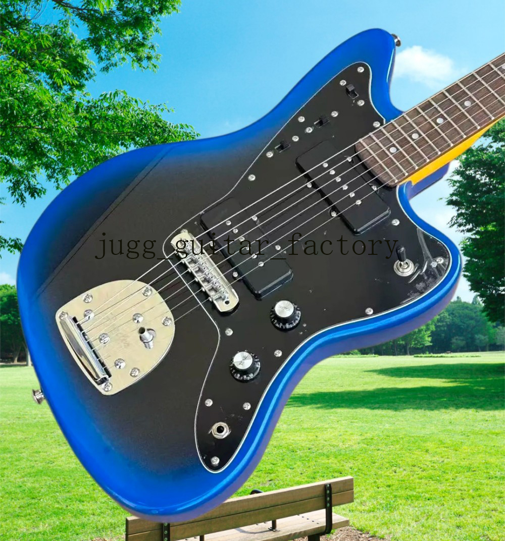 hot 1959 Jazzmaster Journeyman Metallic blue Electric Guitar Wide Lollar Pickups,black Pickguard,free shipping