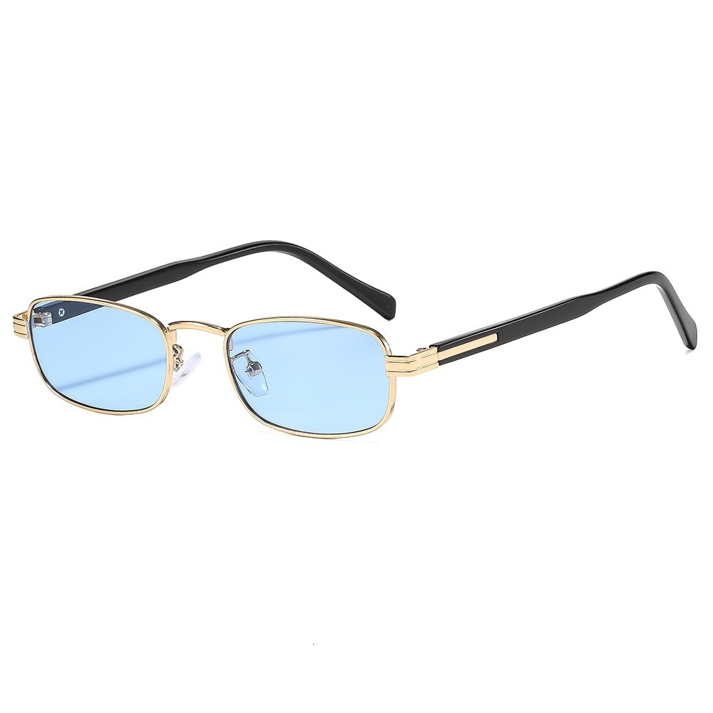 Premium Brand Designer Sunglasses New Trendy Retro Metal Square Small-Frame Sunglasses, Ins-Style Personalized Casual Simple Driving Sun Protection