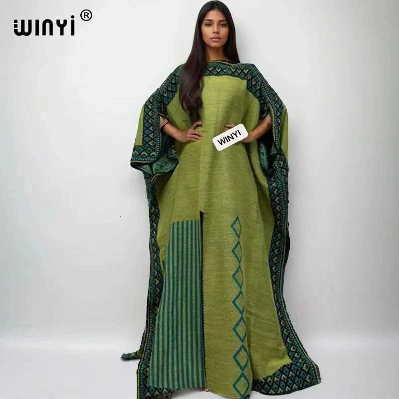 Lounge Women's Sleep WINYI Retro print Comfort Warm fashion kaftan Holiday dress Elegant Africa Women Boho party winter abaya for women long dr