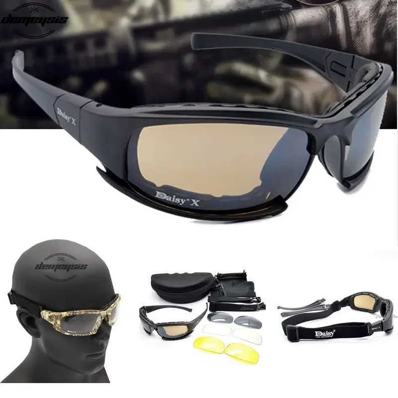 Daisy Tactical Goggles Sunglasses Men Sun Glasses 4 Lens Kit Men's War Game Glasses for Outdoor Sport Hiking Shooting S260924T7NF