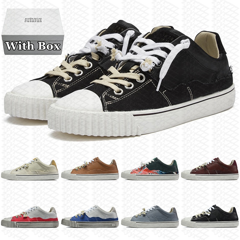 With box designer shoes margela new evolution sneakers mens womens low distressed patchwork dirty wash skate casual outdoor sports fashion vintage t