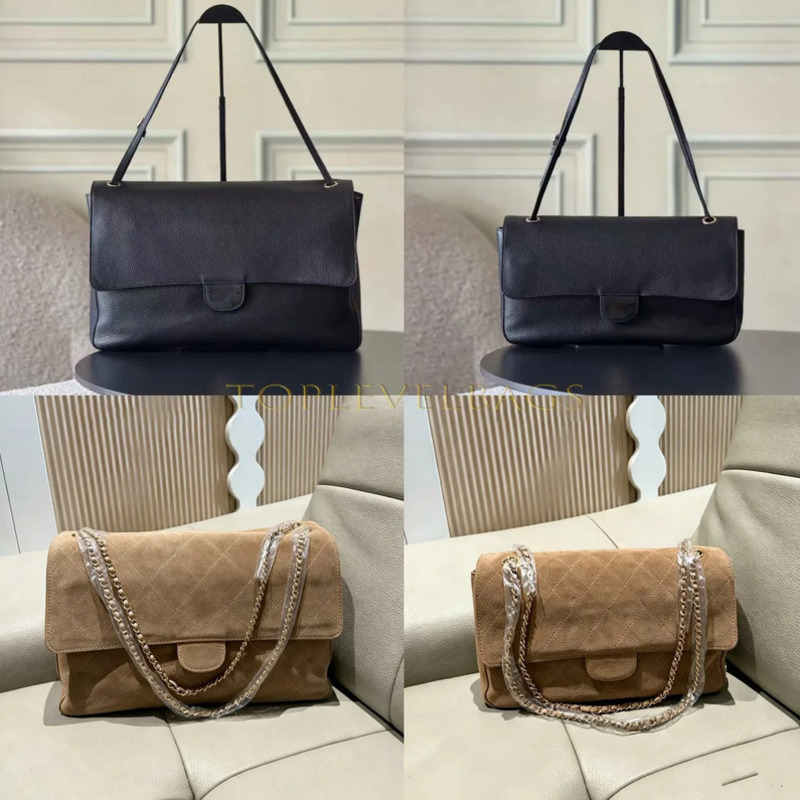 Designer 26S maxi bag Women Quilted Genuine Leather Suede Flap Shoulder Bag Large Capacity Chain Strap Handbag 32cm 38cm Gold Silver Hardware Vintag