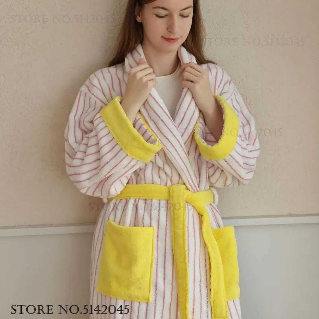Lounge da donna in cotone spugna vestaglia kimono accappatoio comodo asciugamano coppie pigiameria casa vestiti autunno inverno allentato loungewear