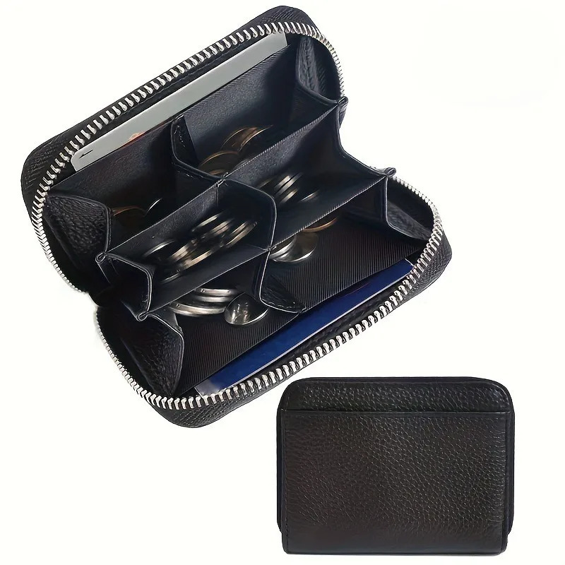 Simple PU Leather Women Men Coin Purse Zipper Mini Wallets Portable Multicoin Slots Money Bag Card Holder Short Purse 260924