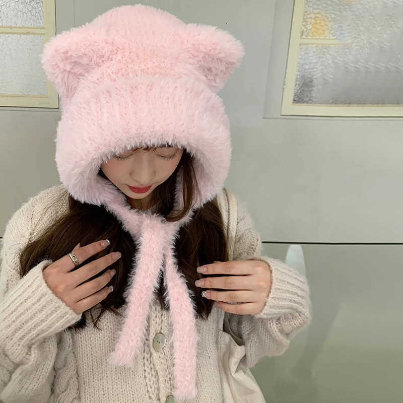 And Autumn Winter Ear Lei Feng Hat Womens Cute Warm Ear Protection Knitted Wool Hat S260924MBU8