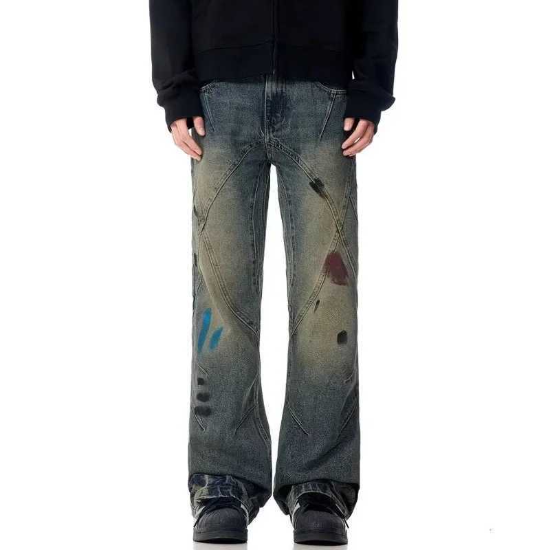 Men's Jeans 2025 New Men's Vintage Graffiti Printed Jeans Hip Hop Fashion Distressed Baggy Denim Pants Harajuku Y2K Streetwear Jean H26092