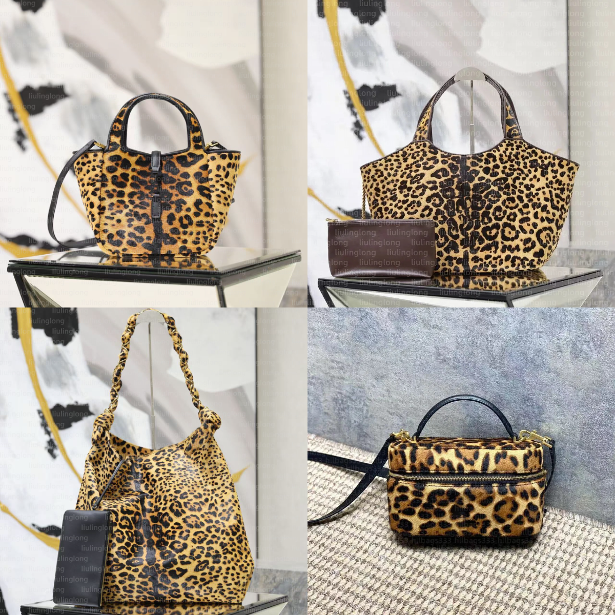 10a LE5A7 BABY BEA in pony hair leather designer tote bag leopard print tote bag luxury bag Genuine Leather bag vintage bag bags for women luxury La