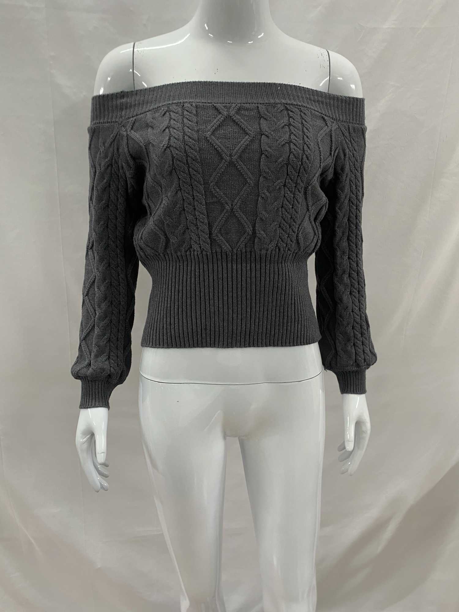 Women's Sweaters 2026 European American Twisted Off Shoulder Autumn winter Commuter New Korean Casual Style One Shoulder Knitted Women's S