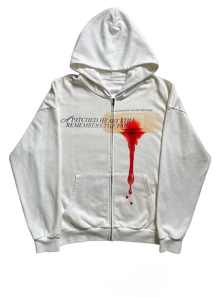 Retro American style hoodie for women with printed pattern high street punk Harajuku fashion casual American aesthetic mood gi T260923
